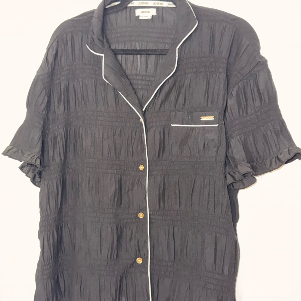 Jason Wu Black Pajama Top with White Trim